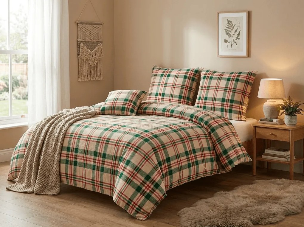 Lenjerie cocolino WINTER PLAID colorat Dimensiune lenjerie de pat: 70 x 90 cm | 140 x 200 cm
