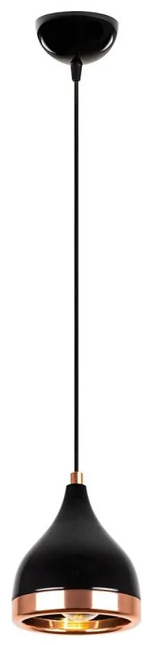 Pendul pe cablu YILDO 1xE27/40W/230V, negru/cupru