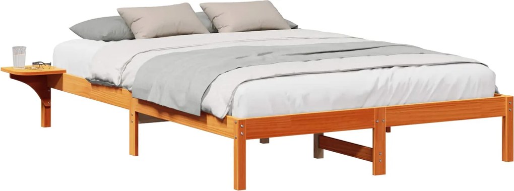 vidaXL Cadru de pat Maroniu cerat 150 x 200 cm Lemn de pin masiv