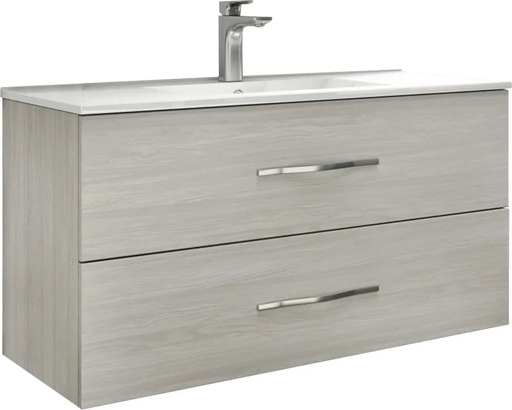 Set lemn masiv gri Mobilier Baie Suspendat Connor texturat 80 cm