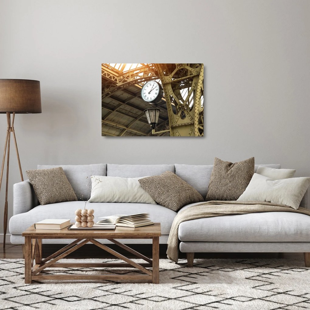 Tablou pe sticlă - Ceas (70x50 cm)