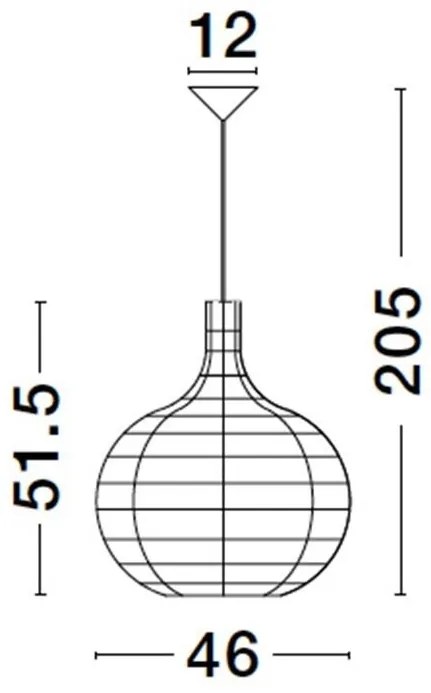 Lustra / Pendul modern design natural GRIFFIN D-46cm