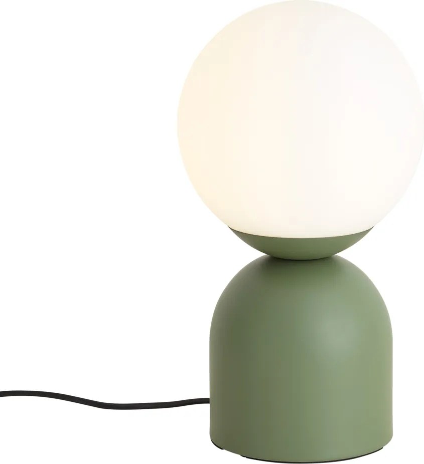 Hotel chique tafellamp groen met opaal glas - Pallon Trend