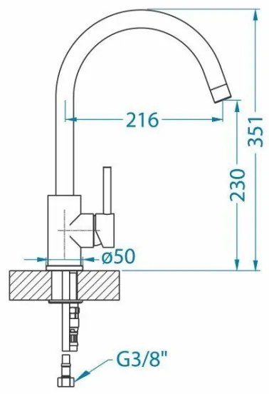 Baterie de chiuvetă ALVEUS 1129028 ELZA 35,1 cm crom