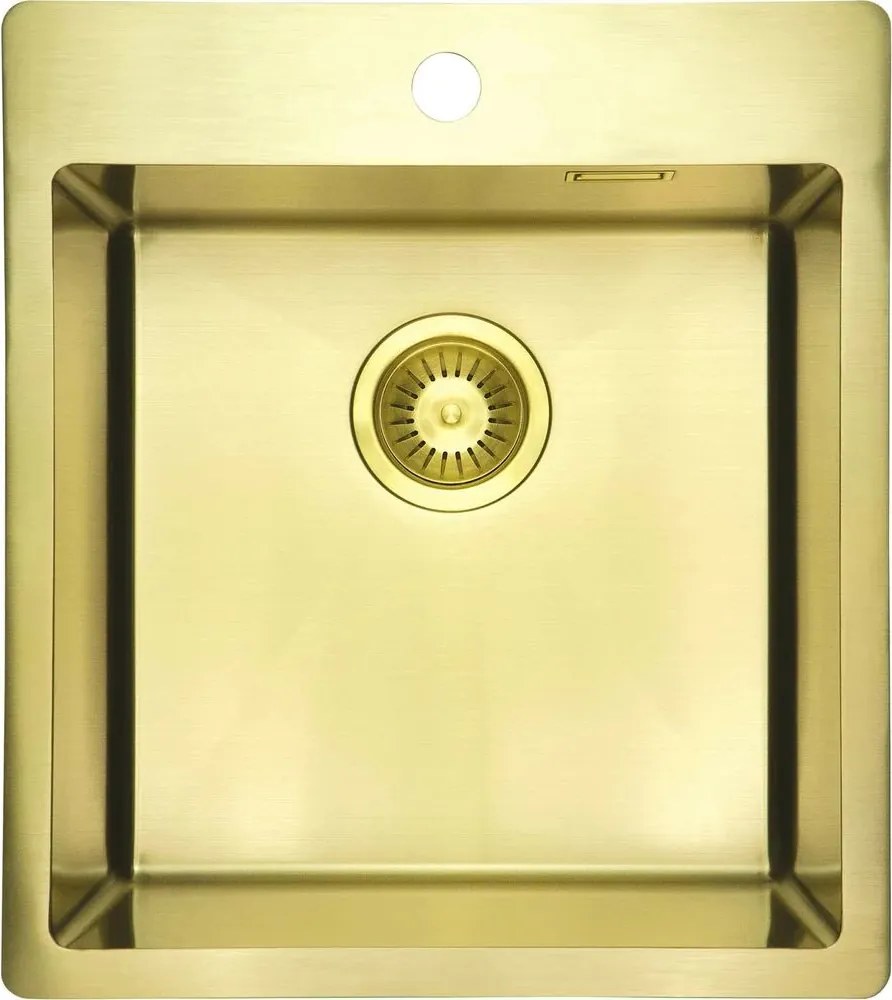 Chiuveta bucatarie inox Deante Olfato 45x50.5 cm cu 1 cuva finisaj auriu periat