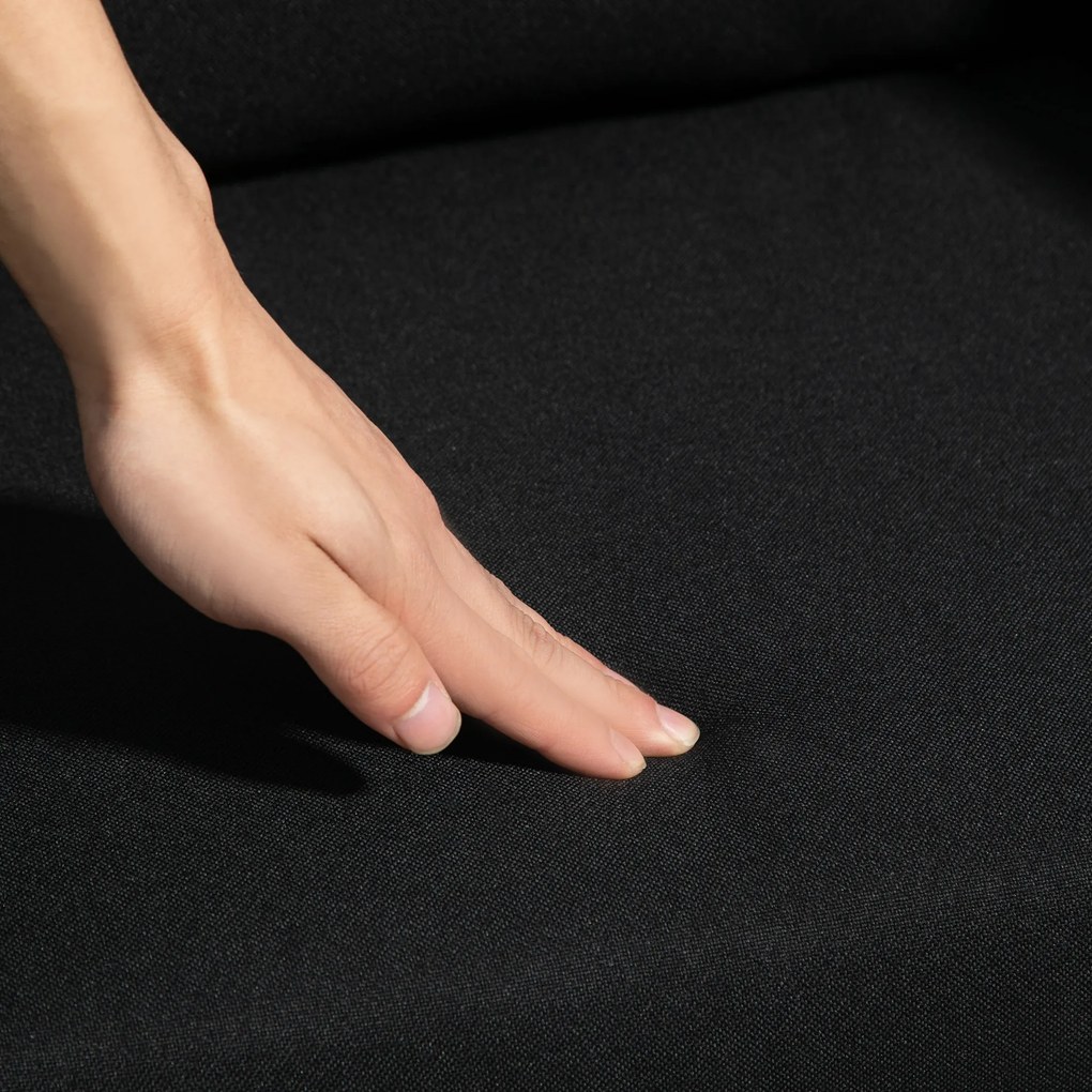 HOMCOM Fotoliu rotativ, fotoliu de birou reglabil pe înălțime, material textil de in, metal, 60 x 60 x 79-91 cm, Negru | Aosom Romania