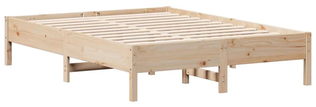 842718 vidaXL Cadru de pat, 135x190 cm, lemn masiv de pin