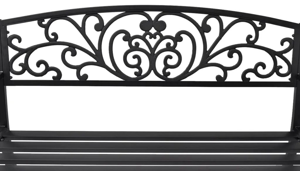 Banca de gradina, negru, 127 cm, fonta