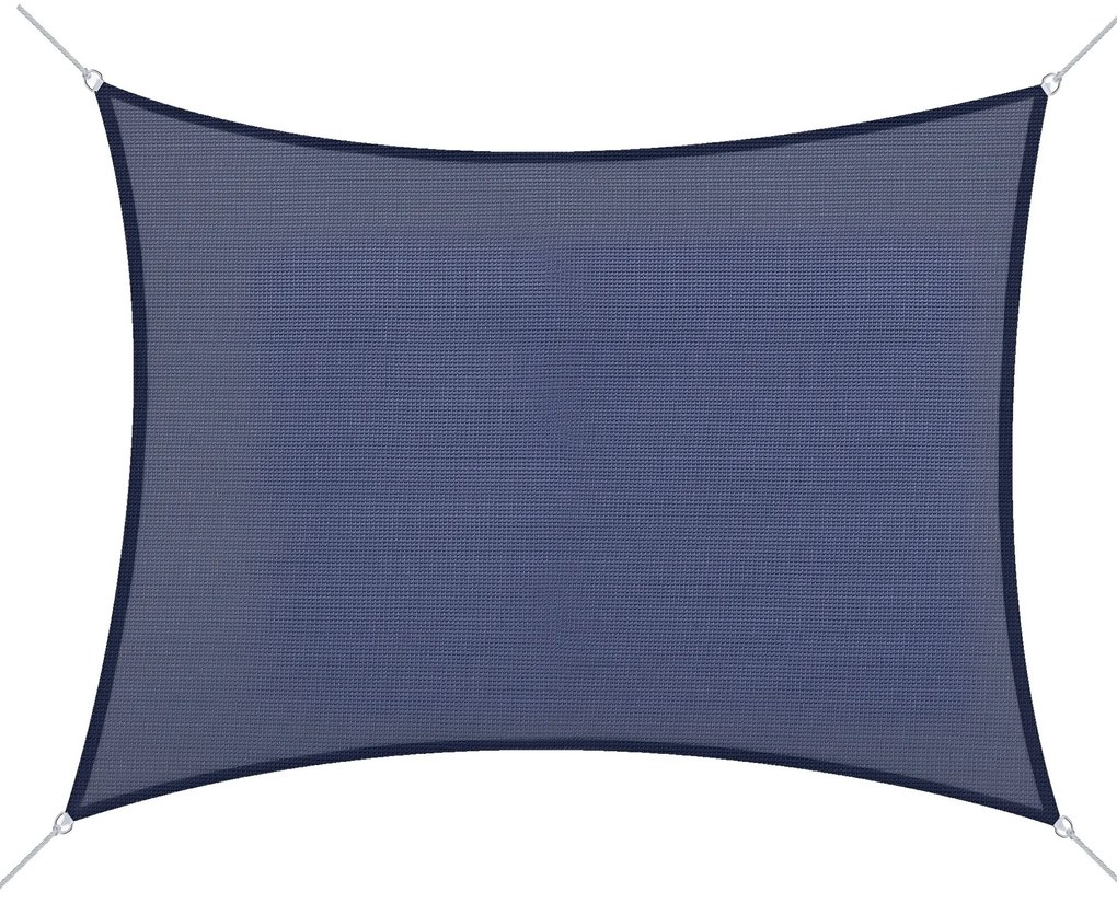 Outsunny Cort de umbra rectangular 6 x 4 m polietilena cu densitate mare Protectie UV Cu geanta de depozitare albastru | Aosom Romania