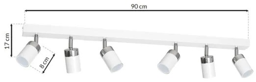 Spot JOKER 6xGU10/25W/230V alb/crom lucios