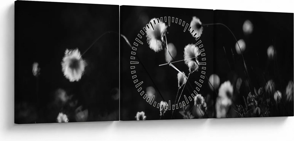 Tablou - Pajiște cu iarbă de cozonac N⁰1 (cu ceas) (90x30 cm)