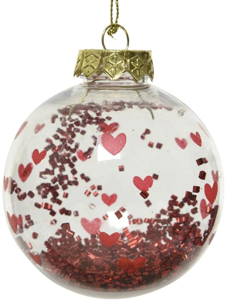 Glob Heart confetti, Decoris, Ø8 cm, plastic, rosu