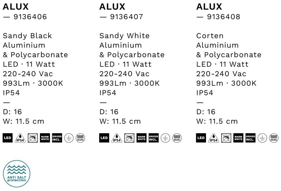 Aplica LED ambientala exterior IP54 Alux alb