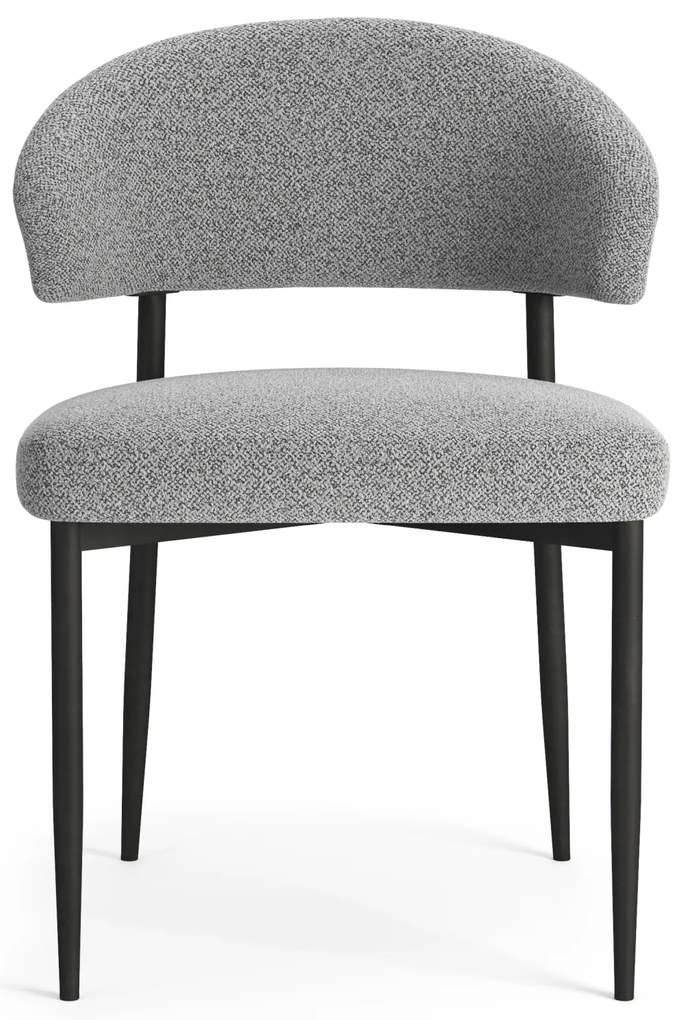 MAZZONI EXPORT IRIS Gri (material Monza 120) - SCAUN MODERN TAPIȚAT BOUCLÉ PENTRU SALON/SUFRAGERIE LOFT
