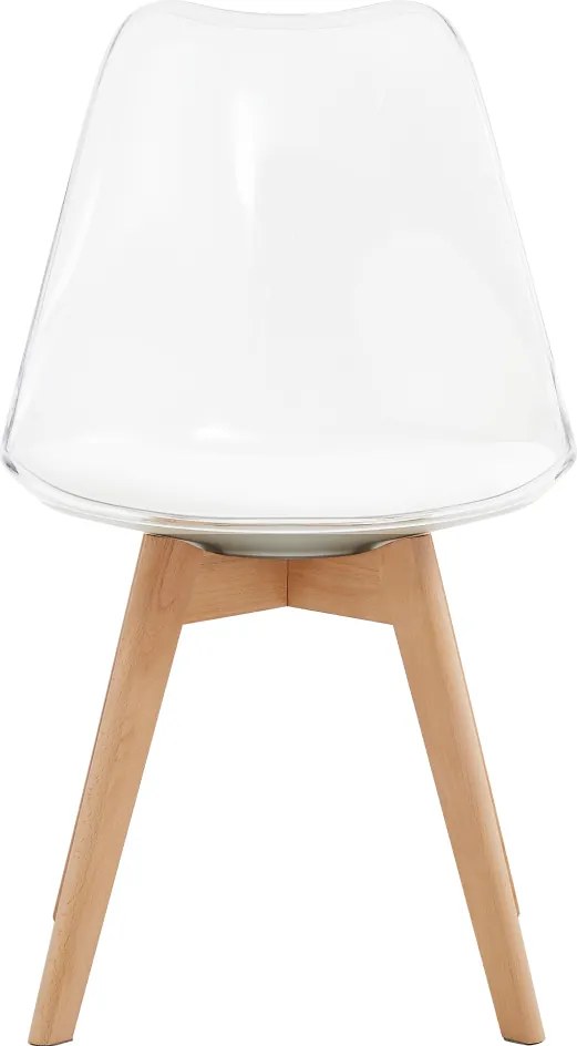 Scaun, transparent, acrilat/piele ecologică/fag, BALI 2 NEW