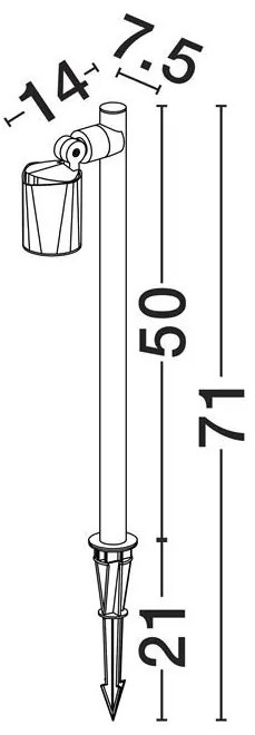 Stalp exterior Spot directionabil IP65 SPY H-50cm