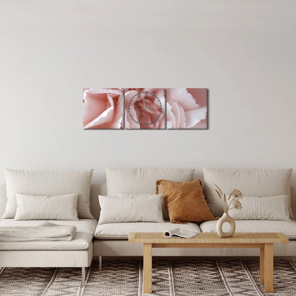 Tablou - Detaliu flori (cu ceas) (90x30 cm)