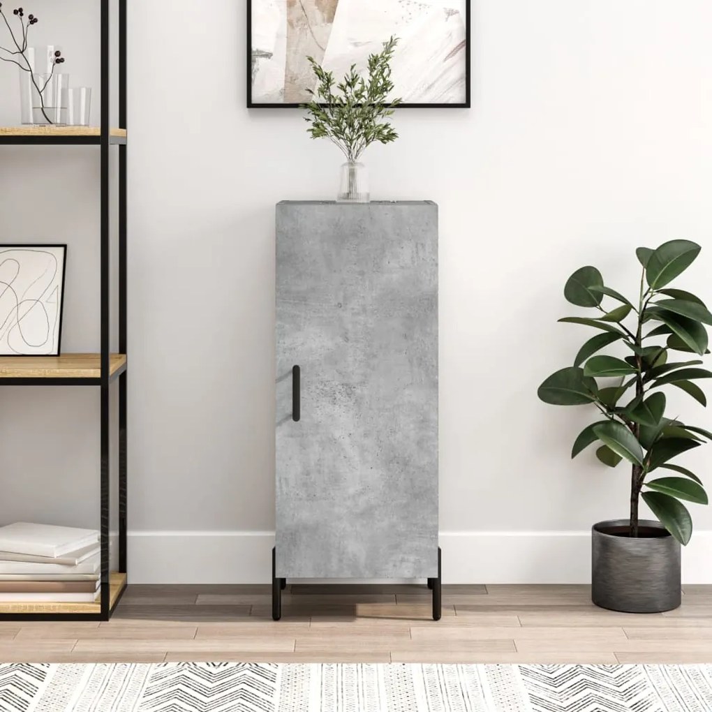 vidaXL Servantă, gri beton, 34,5x34x90 cm, lemn compozit