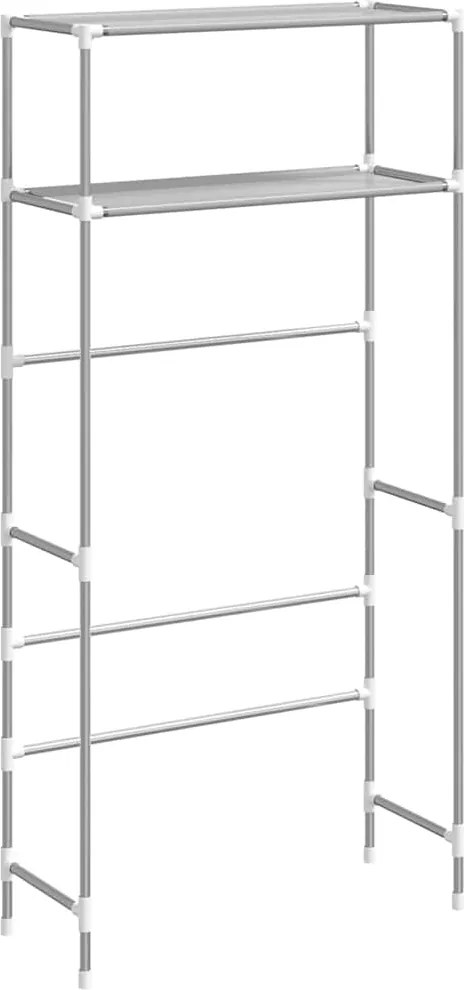 vidaXL Raft depozitare mașină spălat 2 niveluri gri 69x28x143 cm, fier