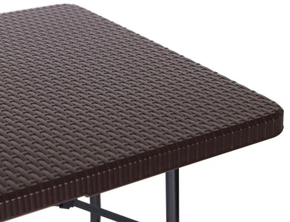 Set catering masă + 2 bănci 180cm Brown Rattan