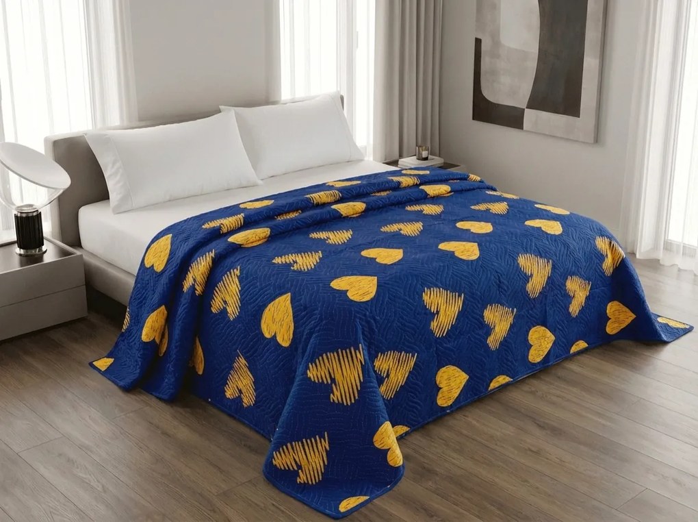 Cuvertura de pat GOLBINO, albastru inchis Dimensiune: 220 x 240 cm