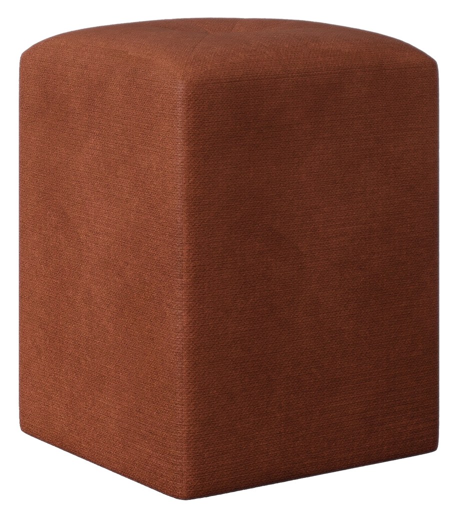 Taburet Tapitat Talin, Caramel, Stofa, L 35 x l 35 x H 45 cm