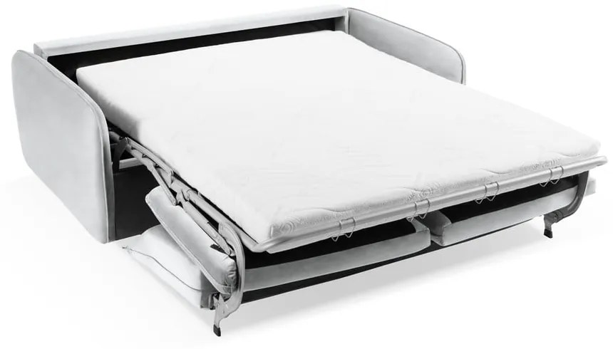 Canapea gri deschis extensibilă cu tapițerie din catifea 194 cm Vienna – Cosmopolitan Design