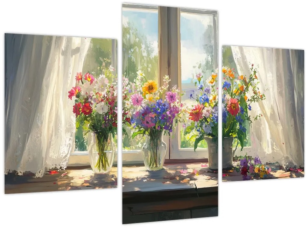 Tablou - Buchet la fereastră (90x60 cm)