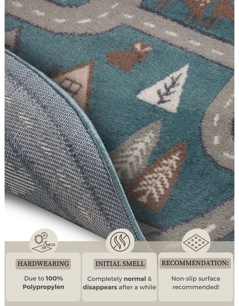 Covor pentru copii albastru petrol ø 140 cm Streets – Hanse Home