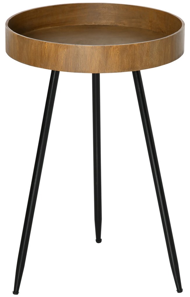 Masuta de cafea HOMCOM in stil industrial, din lemn si otel, Ø40,6x61,5cm, maro si negru | Aosom RO