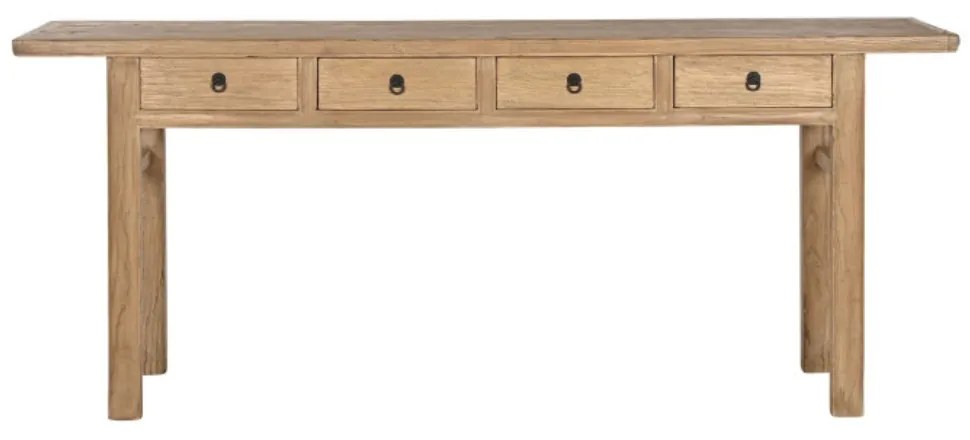 Consola din lemn masiv, natur, cu sertare, Meadow