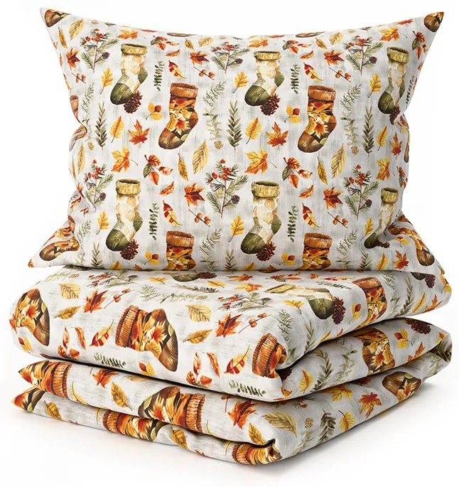 Lenjerie de pat din bumbac AUTUMN SOCKS colorata Dimensiune lenjerie de pat: 2 buc 70 x 90 cm | 200 x 220 cm