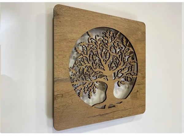 Ceas LED reglabil Li-Go 5275/DUB2 - LED/10W/5V 20000 mAh 42x42 cm stejar + telecomandă