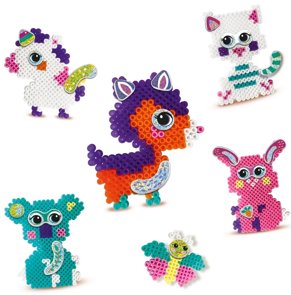 Set creativ copii Beedz – Margele de calcat Funpins animale