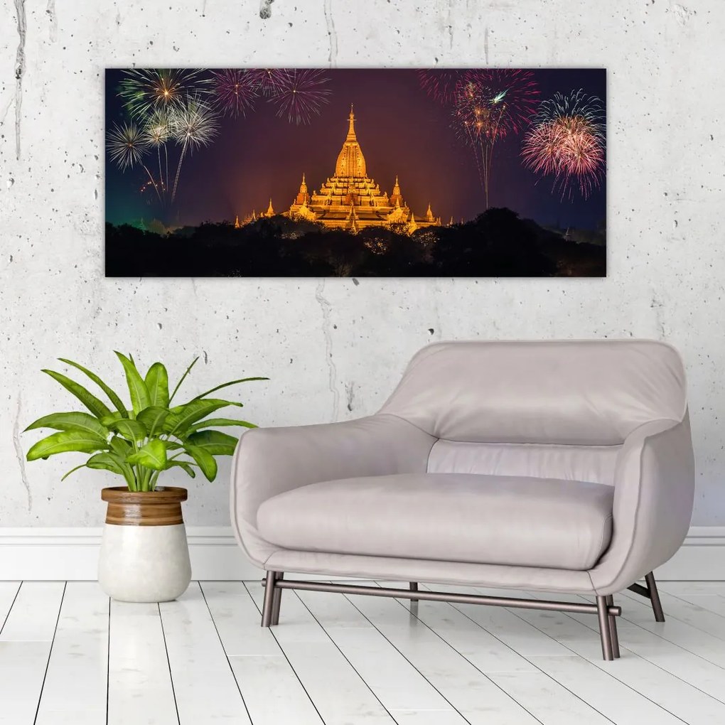 Tablou cu artificii în Asia (120x50 cm)