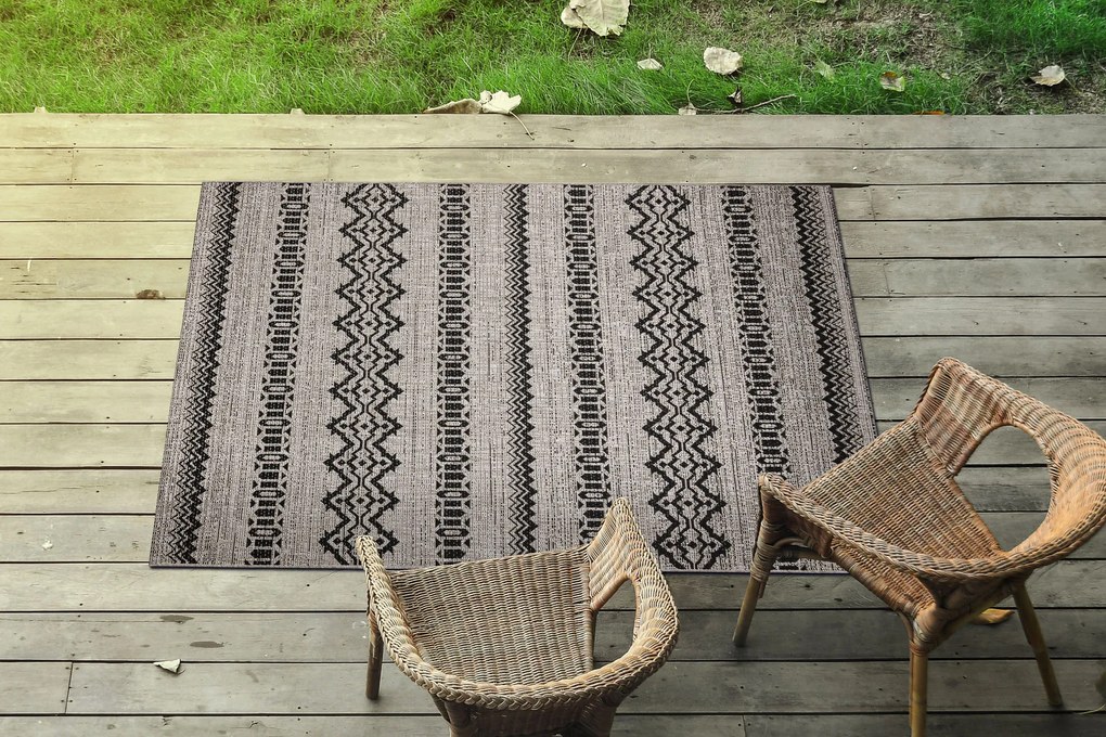Covor sisal Floorlux 20510 argintiu si negru