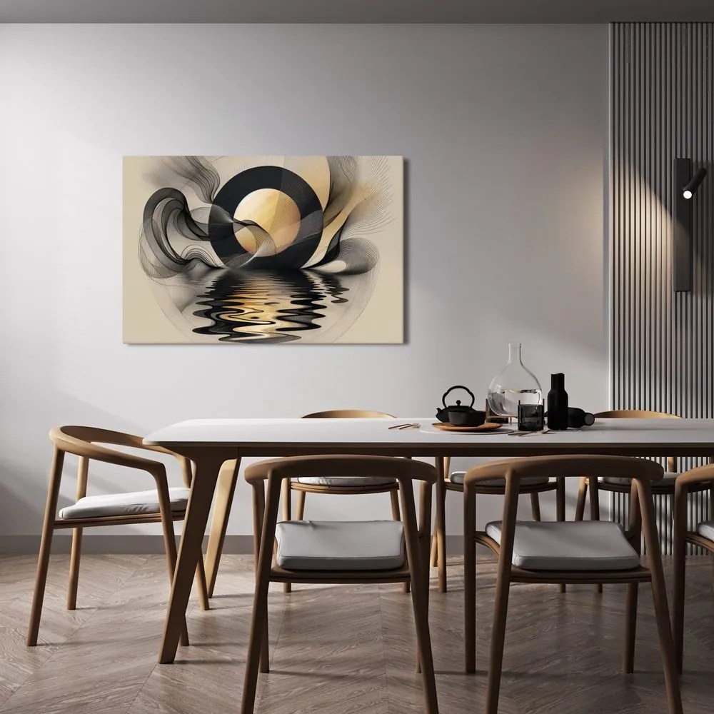 Tablou lună abstractă lângă apă