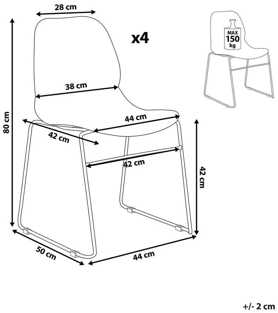 Set 4 buc scaune de sufragerie Panza (bej). 1081880