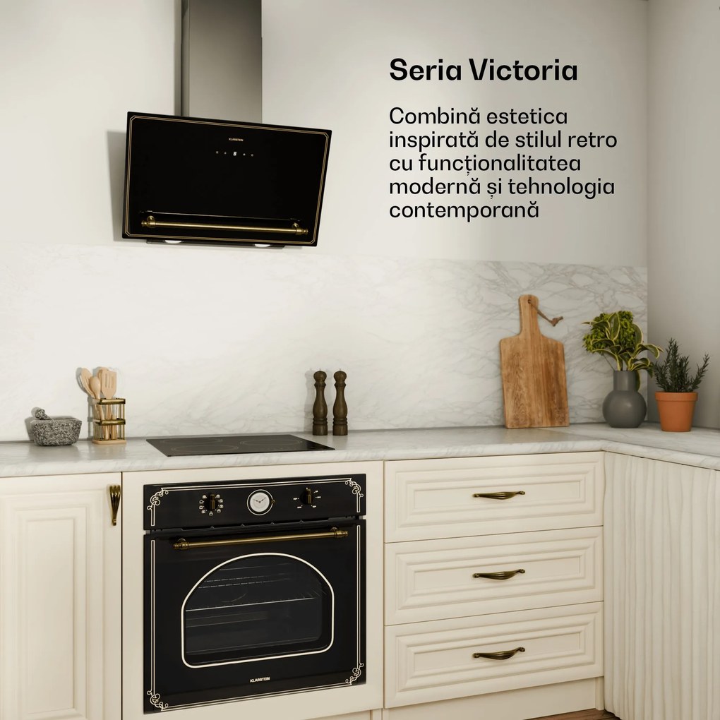 Klarstein Plită cu inducție Victoria, 45 cm, 6 600 W, 3 zone de gătit, control glisant, boost