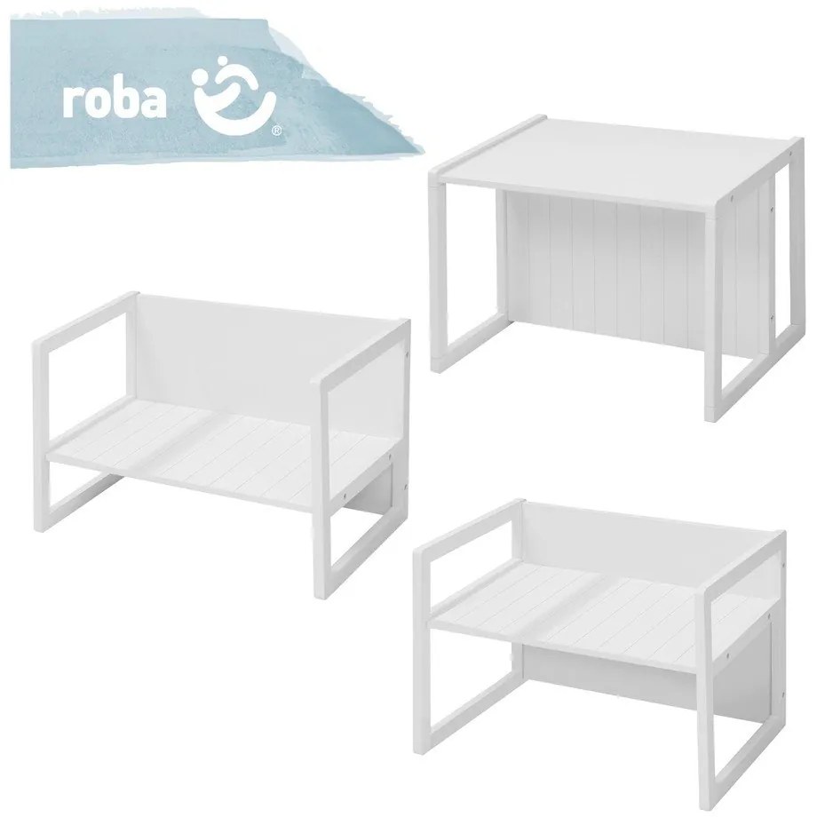 Bancă de copii albă Country Style – Roba