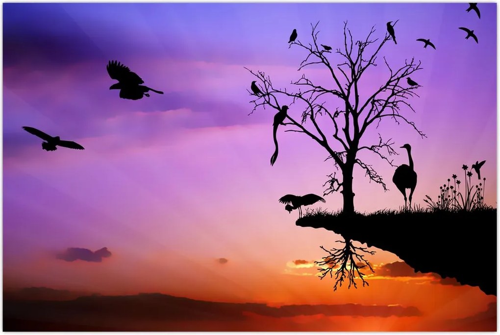 Tablou - Siluetele animalelor (90x60 cm)