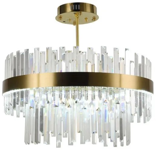 Lustră LED dimabilă pe tijă LED/80W/230V 3000-6500K auriu + telecomandă