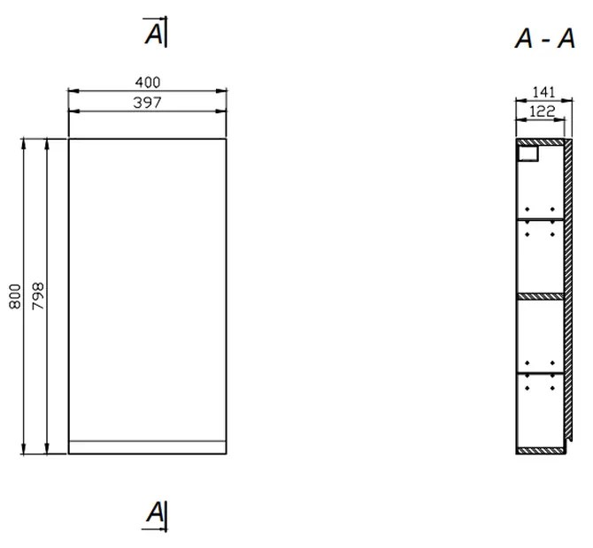 Dulap baie suspendat Cersanit Moduo, o usa, 40 cm, antracit Antracit, 400 mm