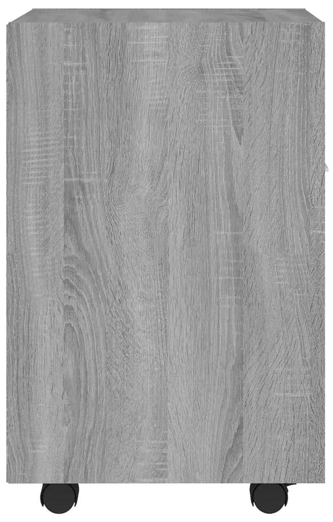 Dulap lateral cu roti gri sonoma 33x38x60 cm lemn prelucrat 1, sonoma gri, sonoma gri