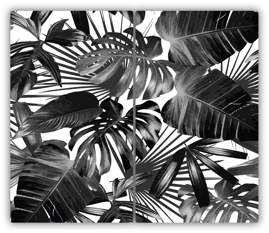 Tocator din sticla frunze tropicale