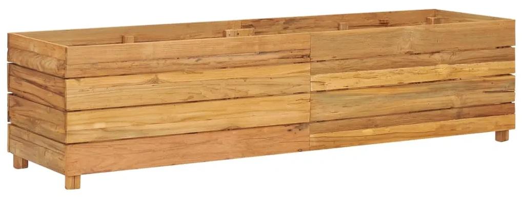 Strat inaltat, 150x40x38 cm, lemn de tec reciclat si otel 1, 150 x 40 x 38 cm