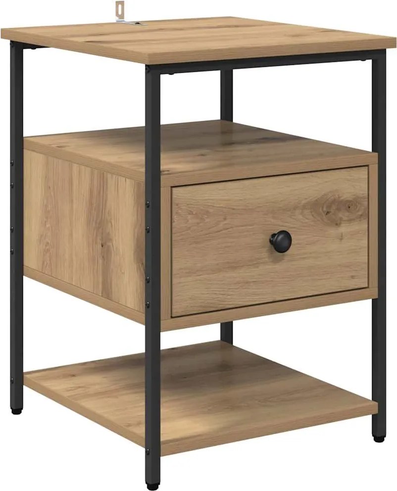 vidaXL Dulap de noapte Stejar Artizanal 40 x 42 x 56 cm Lemn compozit