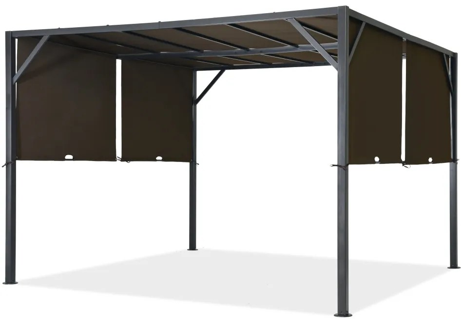 Santorini 4 x 4m maro Garden Point pergolă metalică pentru terasă