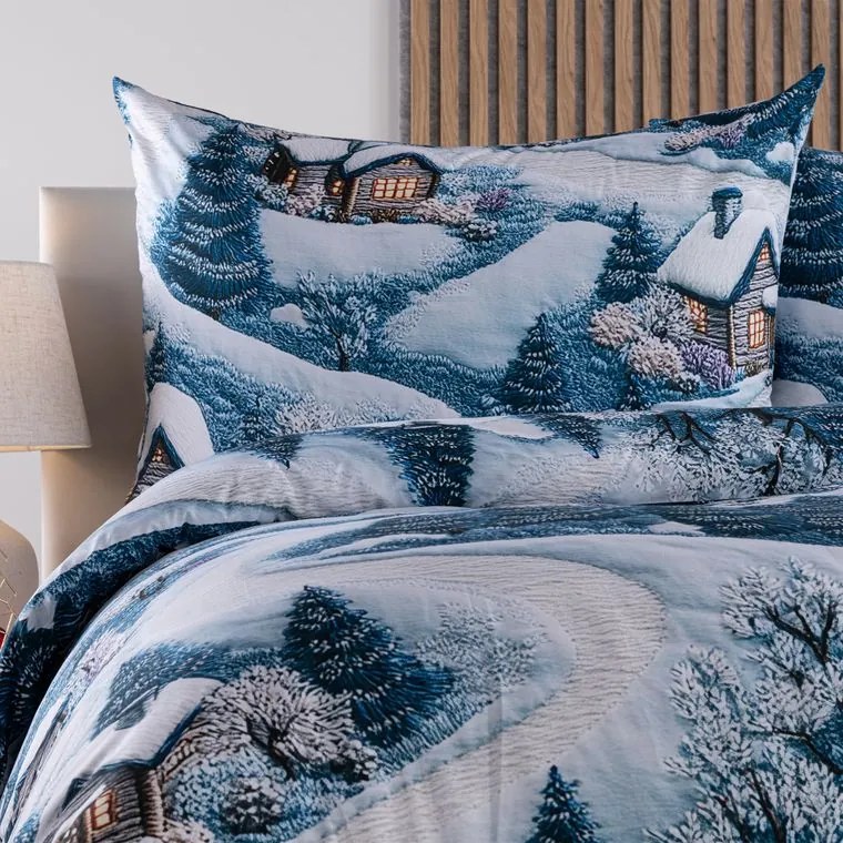 decoDoma Lenjerie de pat din microfibră WINTER 2x pat simplu
