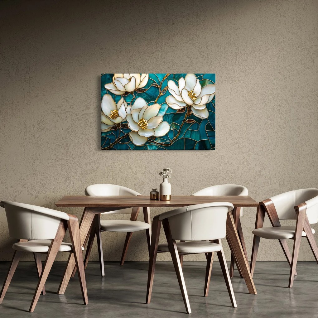 Tablou - Vitraliu cu magnolie (90x60 cm)